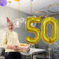 50 Year Old Birthday Balloons, Self Inflating Globos Dorados Giant Number 50 Balloons For Women, Laser Gold Iridescent 40 Inch 5