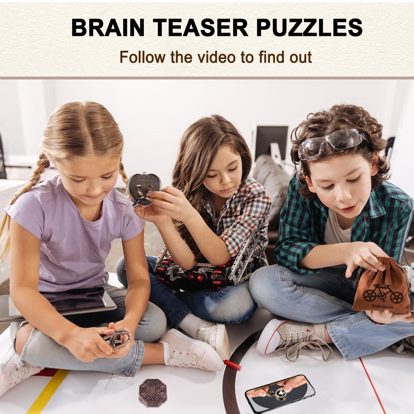 9 PCS Metal Brain Teaser Puzzles Logic Metal Puzzle for mature-themed Toy Lock Puzzles Gift for mature-themedsTeenagers (9 PCS Edition B)