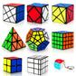 Coolzon Speed Cube Set - 9 Pack Magic Cubes, Plastic Puzzles for Kids & Adults, Includes Pyraminx, 2x2, 3x3, 4x4,
