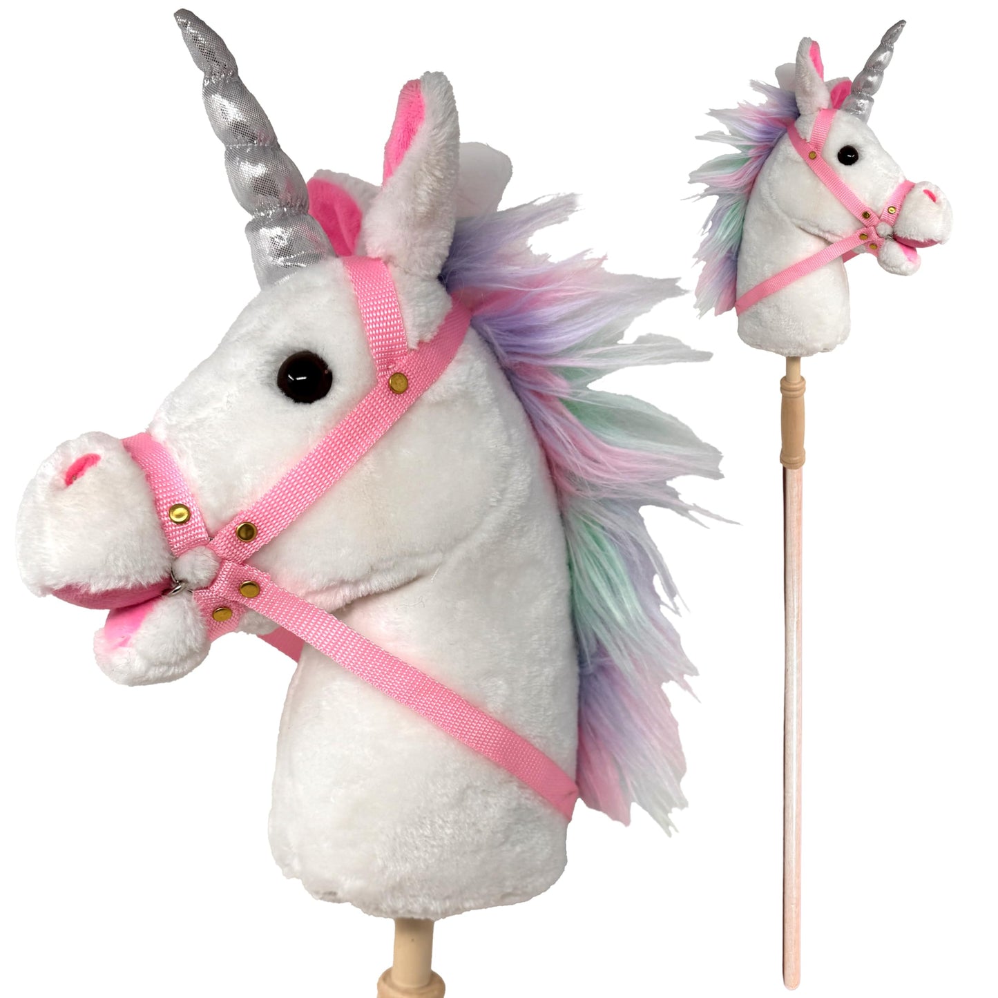 Stick Horse | Plush Handcrafted Hobby Horse Stick Pony Provides Fun Pretend Play for Toddlers & Preschoolers | Handsewn, Sturdy 