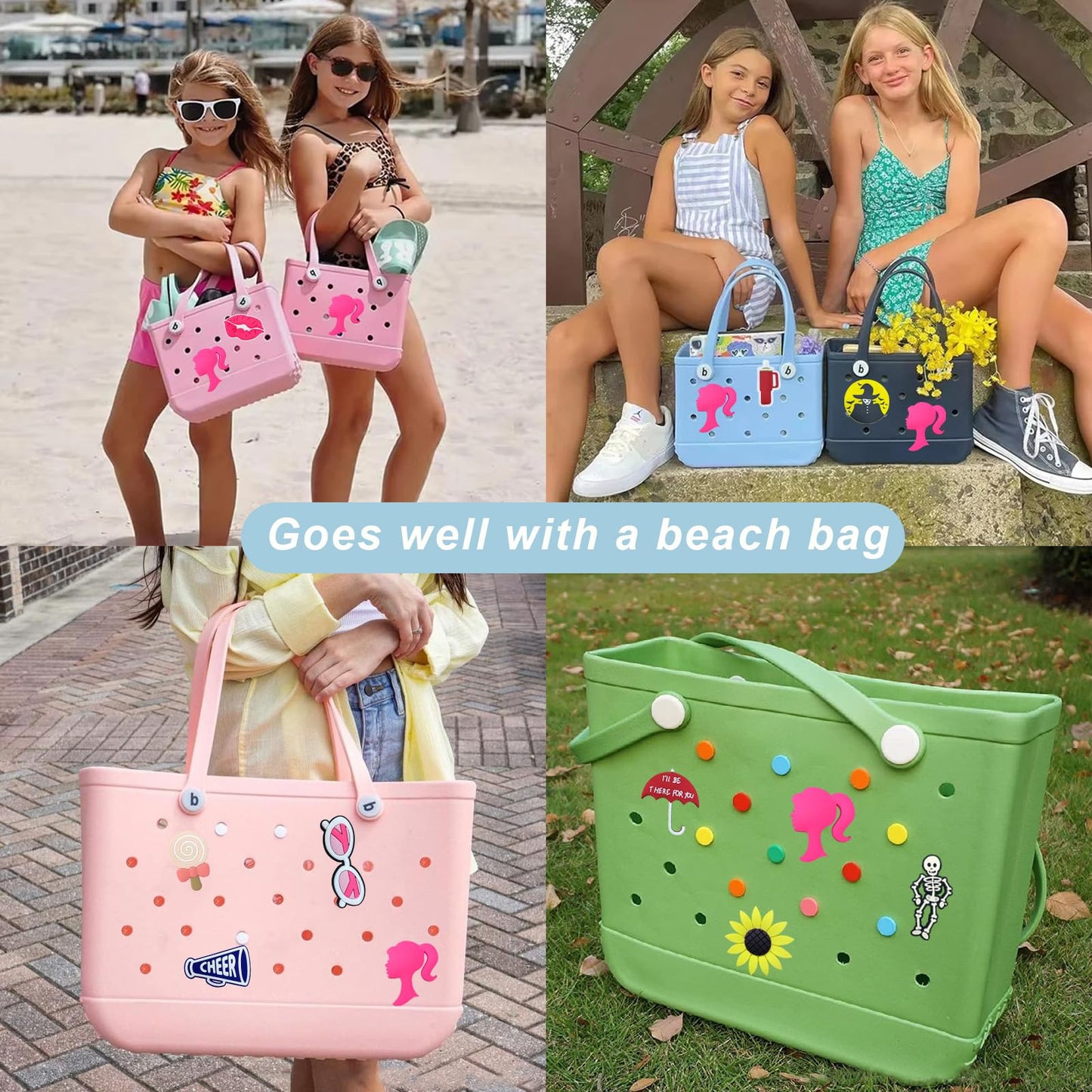Lckaey Rubber Beach Bag Accessories-PVC Rubber decoration-for EVA Purse Bogg Inserts Y064Figure 45