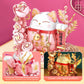 Lucky Cat Building Block Set  Compatible with Lego Cat  868Pcs Cute Fortune Cat with Flowers Building Blocks  Christmas Birthday Creative Gift for Girls Boys mature-themed (Pink Cat)