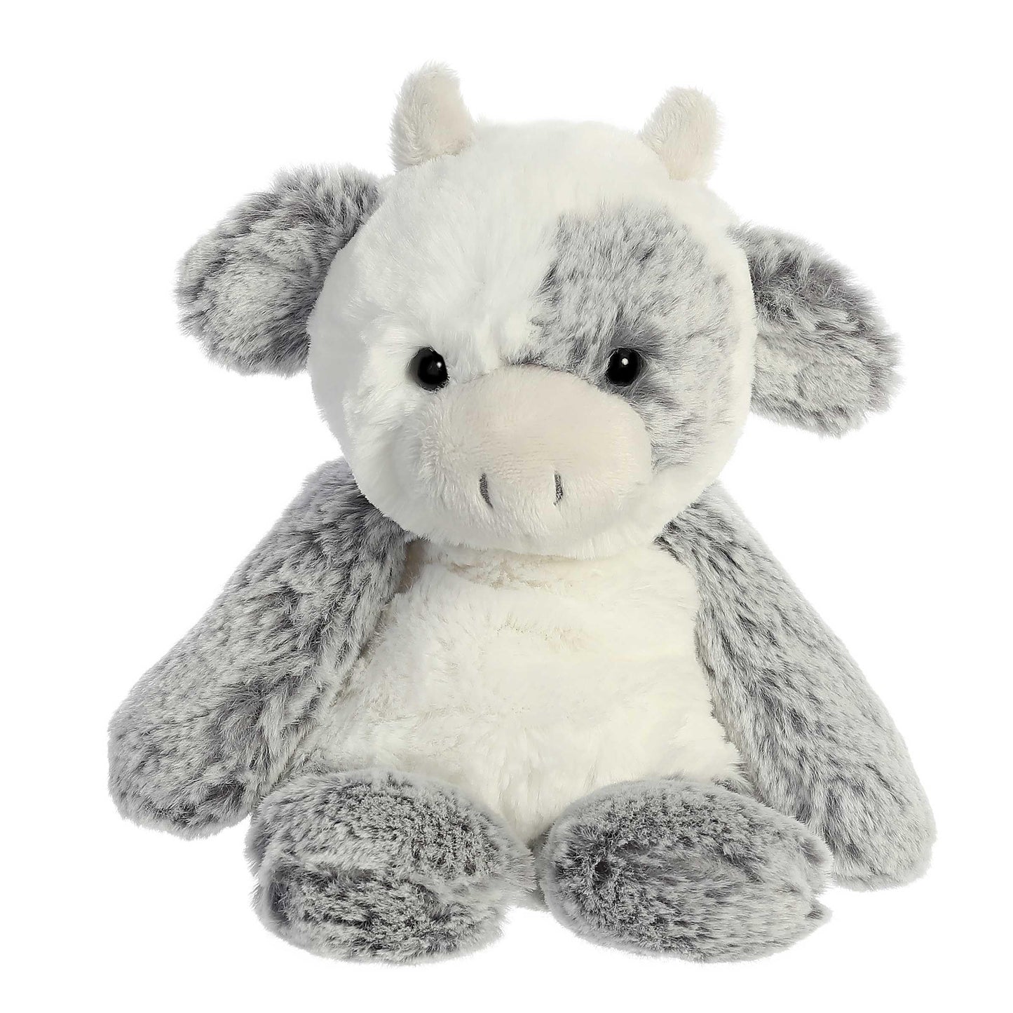 Aurora Snuggly Sweet & Softer Cow Stuffed Animal - Comforting Companion - Imaginative Play - White 9 Inches