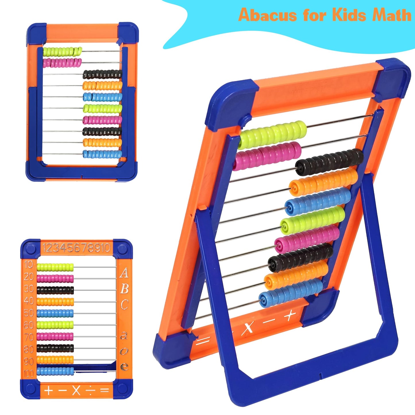 Mickyu Montessori Abacus For Toddlers, Educational Counting Toys With 100 Beads, Learning Resources Preschool Activities