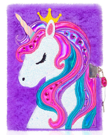 Unicorn Diary For Girls With Lock, Plush Unicorn Toys Gift For Teen Girls, Kids Unicorn Writing Journal Notebook, Birthday Gifts For Little Girls Ages 5 6 7 8 9 10-12 Year Old