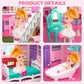 Dolls House For Girls Toys, 4 Stories 10 Rooms Dollshouse With 2 Princesses Slide Accessories, Playset For Toddler Playhouse Gift For For 3 4 5 6 7 8+ Year Old Girls Toys