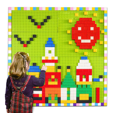 Build On Wall Or Table - Customize Building Block Wall, 8 Pack (10' X 20') Self Adhesive Building Base Plate, 440 Pcs Compatible With All Major Brand Brick - Fastest Easiest Diy Fun Wall And Desk