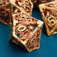 ARUOHHA Hollow DND Metal Dice Set Dungeons and Dragons Dice RPG Role Playing Games, D+D Golden Red Polyhedral Dice D20 D12 D10 D