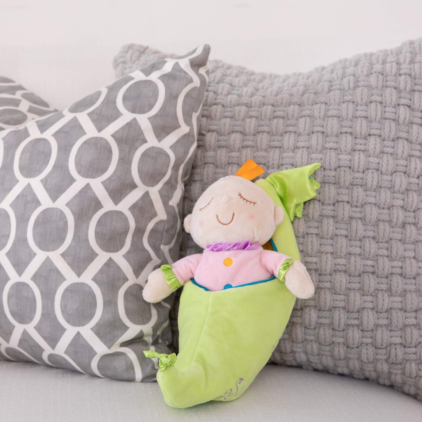 Manhattan Toy Snuggle Pod Sweet Pea Doll - 10" Cozy Sleep Sack, Multicolor, Ages 6 Months+ - Model 205180