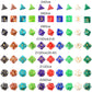 10 X 7 Polyhedral Dice Set (70 Pieces) for Dungeons and Dragons DND RPG MTG Table Games D4 D6 D8 D10 D% D12 D20 with 10 Pack Bla