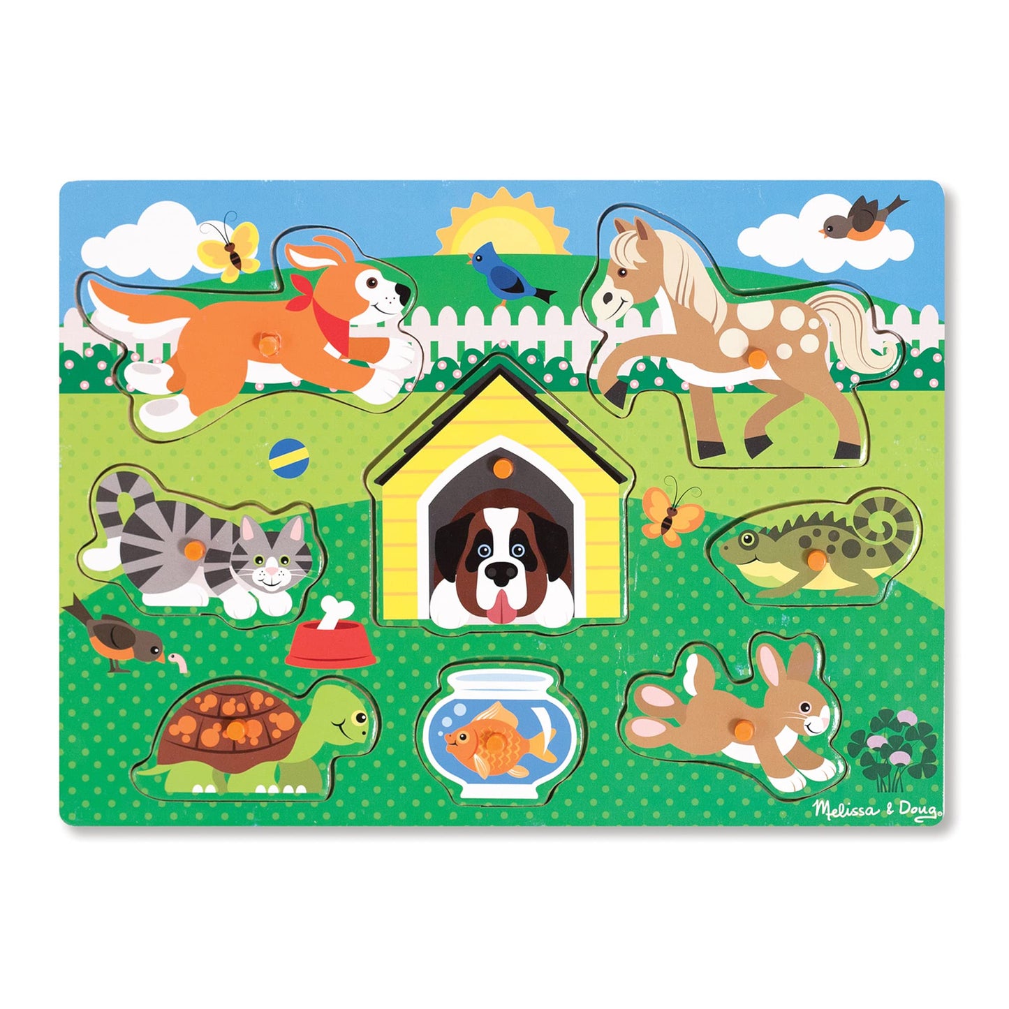 Melissa & Doug Pets Wooden Peg Puzzle (8 Pcs)
