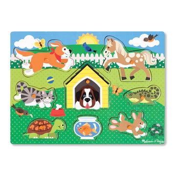 Melissa & Doug Pets Wooden Peg Puzzle (8 Pcs)