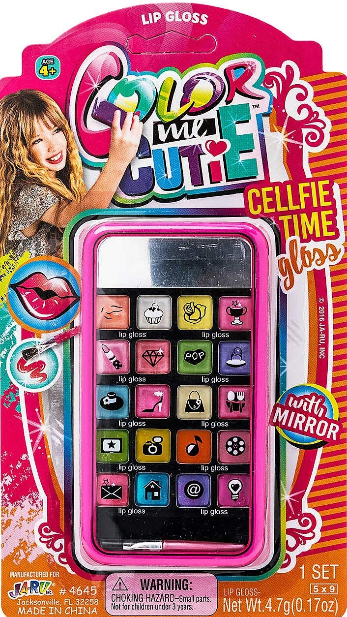 JA-RU Kids Makeup Beauty Toy Kit for Girls (6 Makeover Set) Cell Case w/Mirror, Brush & Eyeshadow Palette. Kids Real Makeup Wash