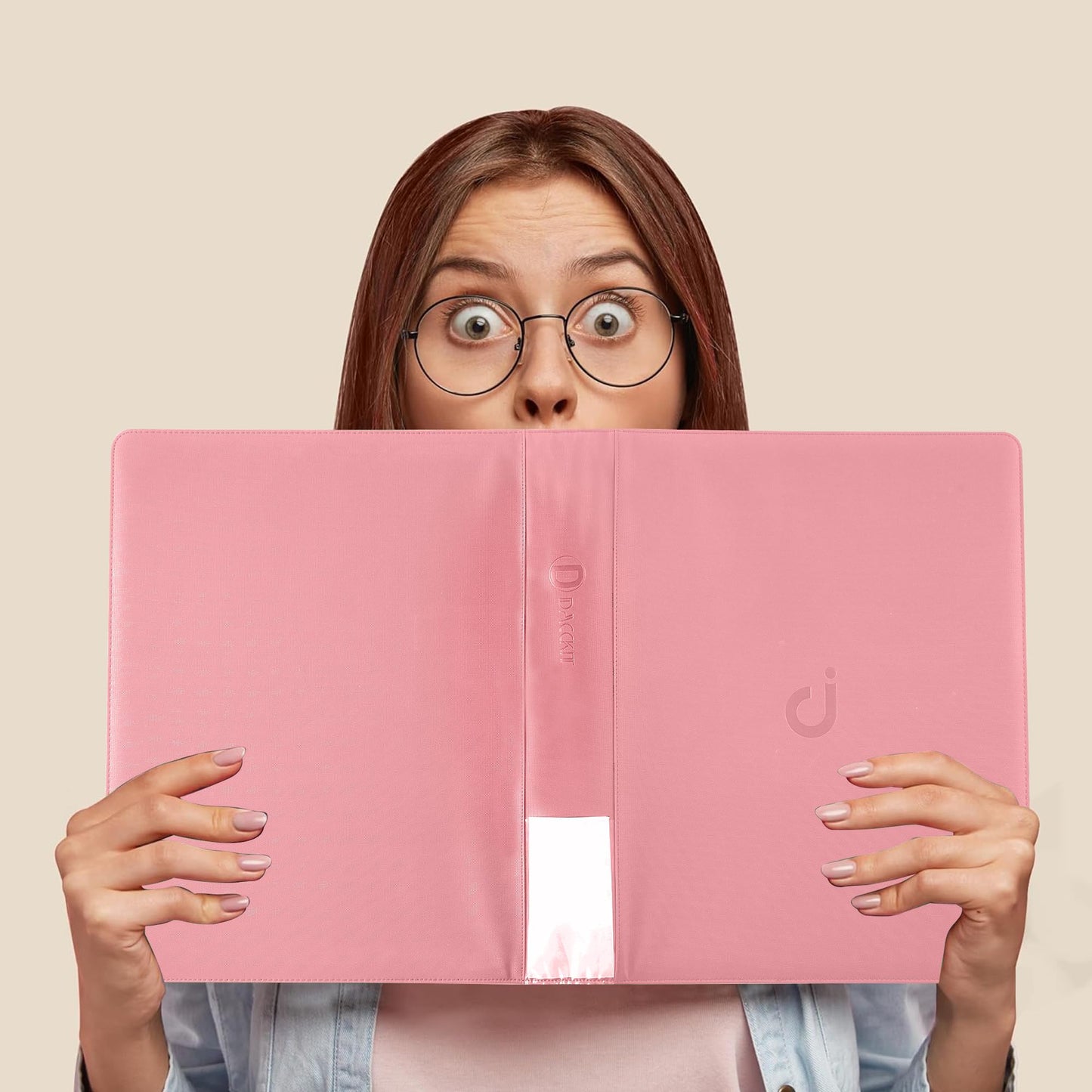 D DACCKIT Toploader Binder  Holds 288 Top Loaders - 9-Pocket Top Loader Binder for 3 x 4 Rigid Card Holders for Trading Cards or Sports Cards  Model A - Light Pink