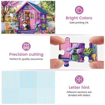 300 Piece Puzzles For Adults Garden Puzzle 300 Piece Puzzles For Kids Ages 8-10 10-12 Jigsaw Puzzles Recycled Cardboard Puzzle Pieces Family Challenging Puzzle Game 20.5X15In