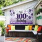 LASKYER Happy 100th Birthday Decorations,100th Purple Balloon Large Birthday Banner Backdrop Sign,100 Years Old Bday Party Suppl