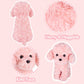 Weigedu Pink Puppy Dog Stuffed Animals Plush Toys, Pink Poodle Bichon Frise Maltese Stuffed Dog Plush, 12.6 Inches
