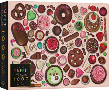 Elena Essex Puzzles for mature-themeds 1000 Pieces - Sweet Delight | Jigsaw Puzzles | 1000 Piece Puzzle | Chocolate Candy Cake Sweets Donut Food Puzzle | Puzzles Size 20 x 28 inches