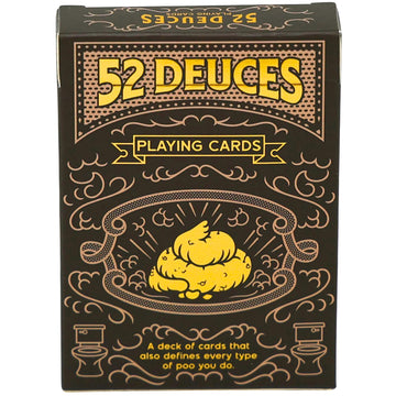 Good Egg Greetings 52 Deuces Funny Playing Cards - Poop Themed Deck Of Cards - Funny Playing Cards For Adults - White Elephant G