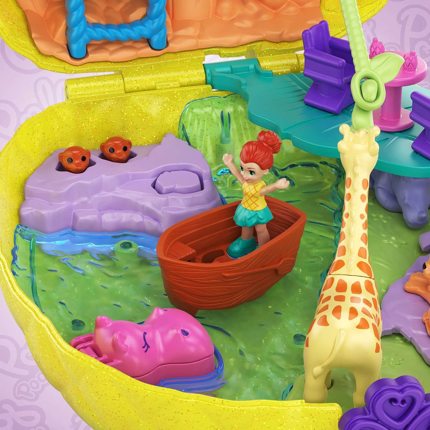 Polly Pocket 2-in-1 Travel Toy Playset with Micro Dolls, Pineapple Purse, Multicolor, Unique Size, Model GKJ64