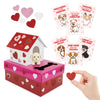 4Es Novelty Valentines Day Box and Valentines Cards for Kids (32 Pcs) - DIY Puppy Valentines Mailbox Craft Kit, for Classroom E