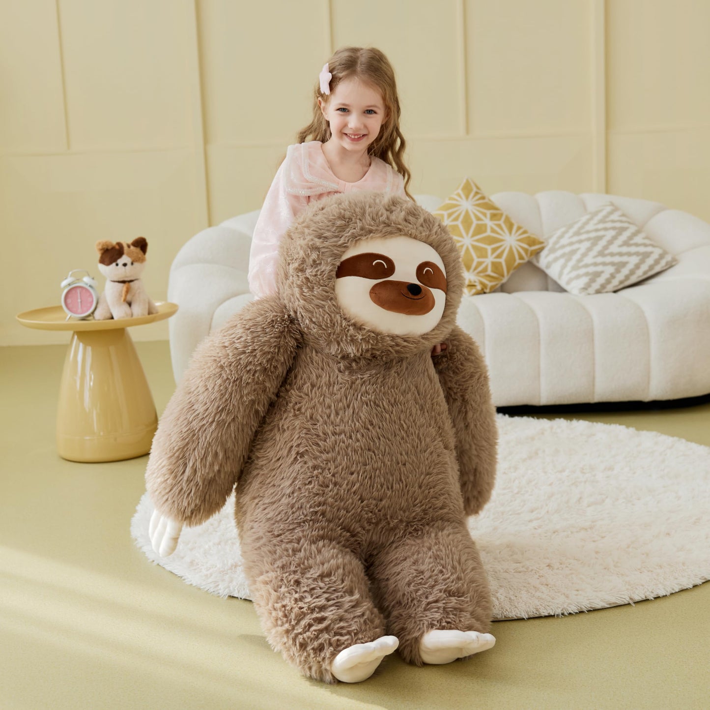 Ikasa Giant Sloth Stuffed Animal Plush Toy,Big Large Jumbo Soft Toys,34.5'' Cute Fat Fluffy Huge Size Plushy Plushie,Gifts For K