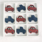 Vroom Themed Tic Tac Toe Board Game, 5X5 Inches Unfinished Wood Diy Painting Craft Kit For Kids With Wooden Cars & Trucks, Avtrb