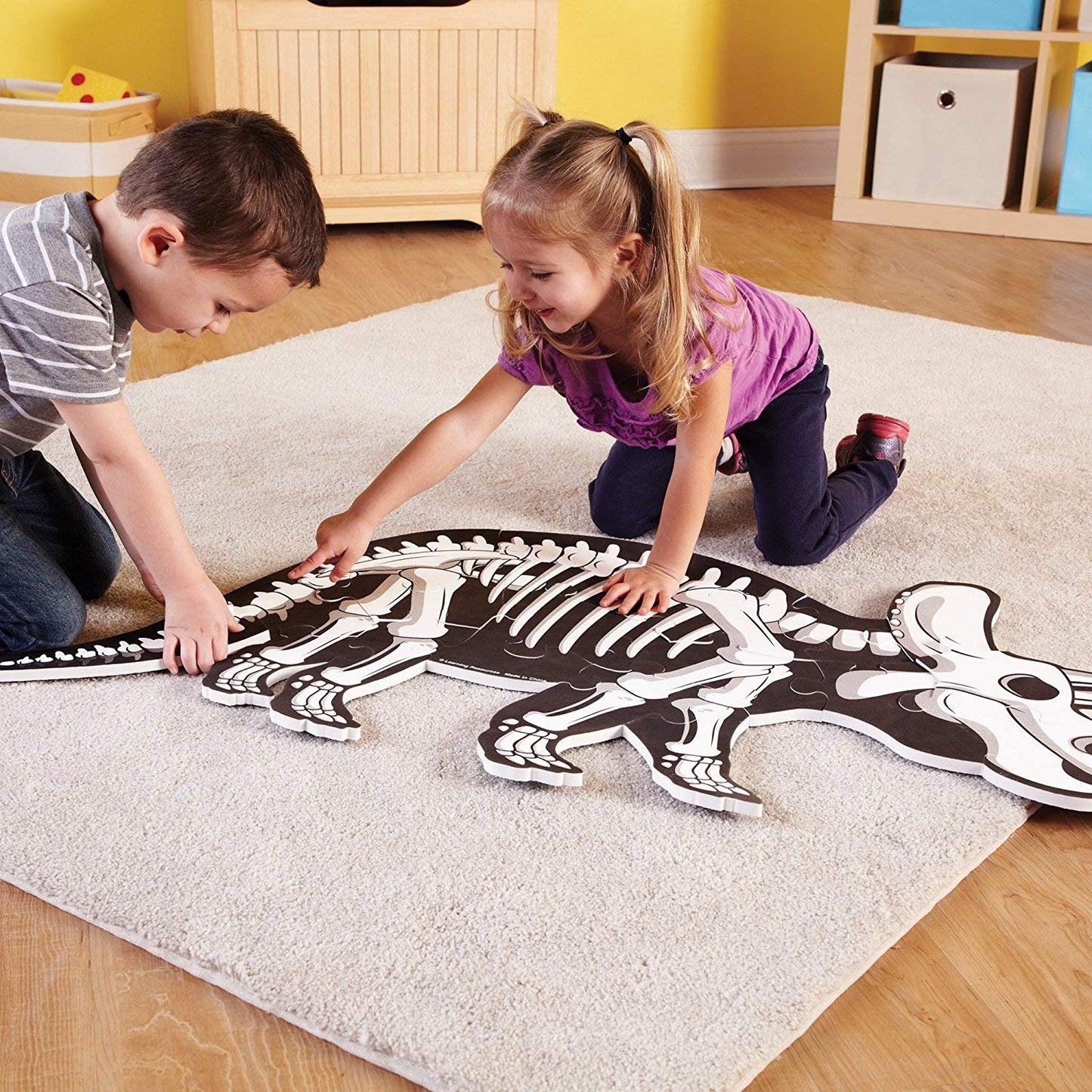 Learning Resources Jumbo Dinosaur Floor Puzzle - 20 Safe Foam Pieces, Ages 3+ Puzzles For Toddlers, Preschool Learning Puzzles,