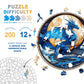 Wooden Dragon Puzzles - Unique Shaped Wooden Jigsaw Puzzles for Adults - 3D Moonlit Blue Dragon Wooden Puzzles - Animal Wooden P