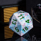 Hddais 55Mm Jumbo D20 Dice With Pink And Blue Flowers Pattern, Large D20 Polyhedral Dice D&D 20 Sized Dice With Gift Case For Du