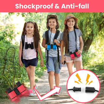Dr. Anison Binoculars For Kids Toy Binoculars Set For Age 3-12 Years Old Boys Girls Outside Play, Bird Watching, Camping, Educat