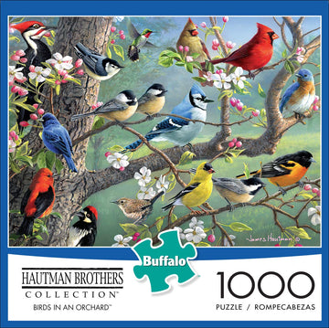 Buffalo Games 1000 Piece Jigsaw Puzzle - Hautman Brothers Birds in an Orchard - Large Multicolor Paper Puzzle