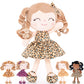 Gloveleya Baby Dolls Soft Snuggly First Baby Girl Gifts Plush Doll With Light Skin & Leopard Dress 12Inches Animal Series