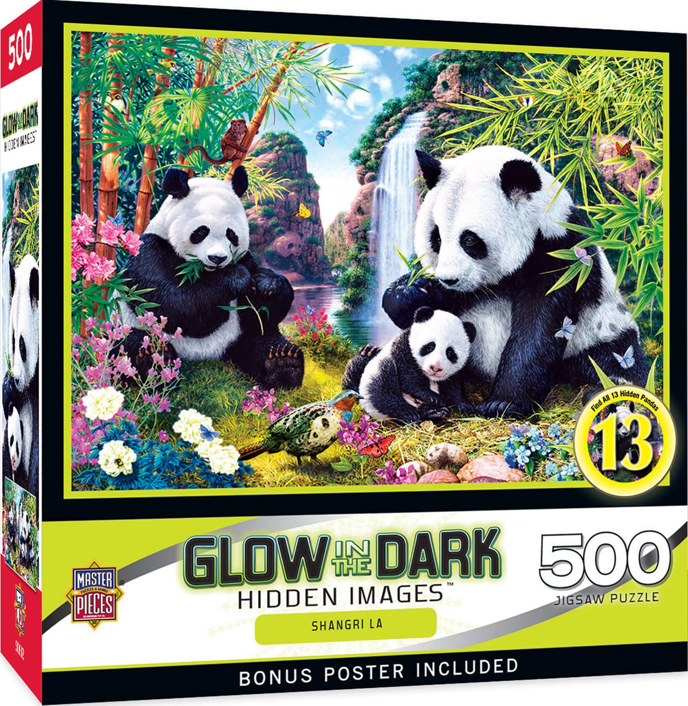 Masterpieces 500 Piece Glow In The Dark Jigsaw Puzzle For Adults, Family, Or Kids - Shangri La - 15''X21''