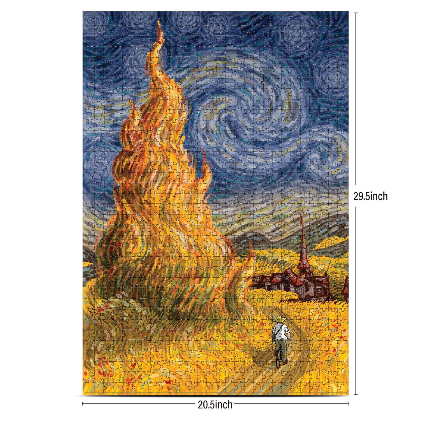 Antelope 1000 Piece Puzzle for Adults, Van Gogh Jigsaw Puzzles by Artist Alireza Karimi Moghaddam, Paper, Autumn in The Arles, 2