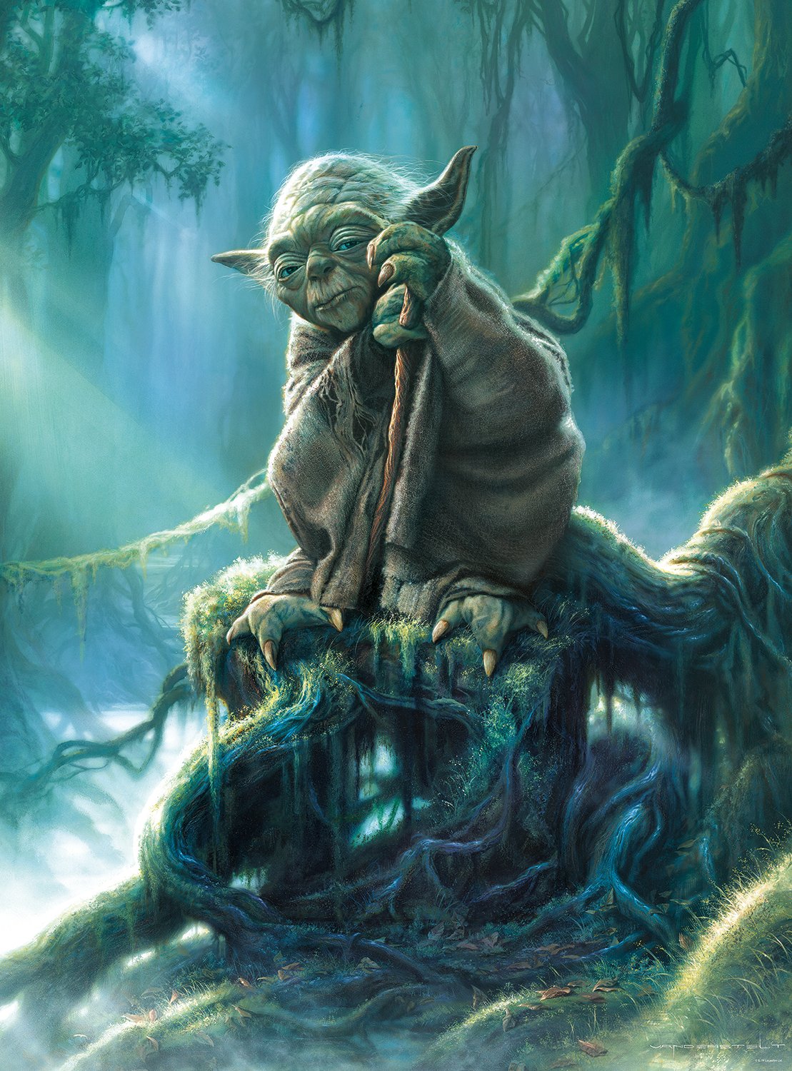 Buffalo Games Star Wars Yoda 1000 Piece Jigsaw Puzzle - Large Multicolor Paperboard Puzzle for Adults - Model 12551