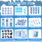 BenLouis 216Pcs Frozen School Stationery Party Favors Winter Snowflake Themed Classroom Gift Reward Prizes Bulk for Students Kid