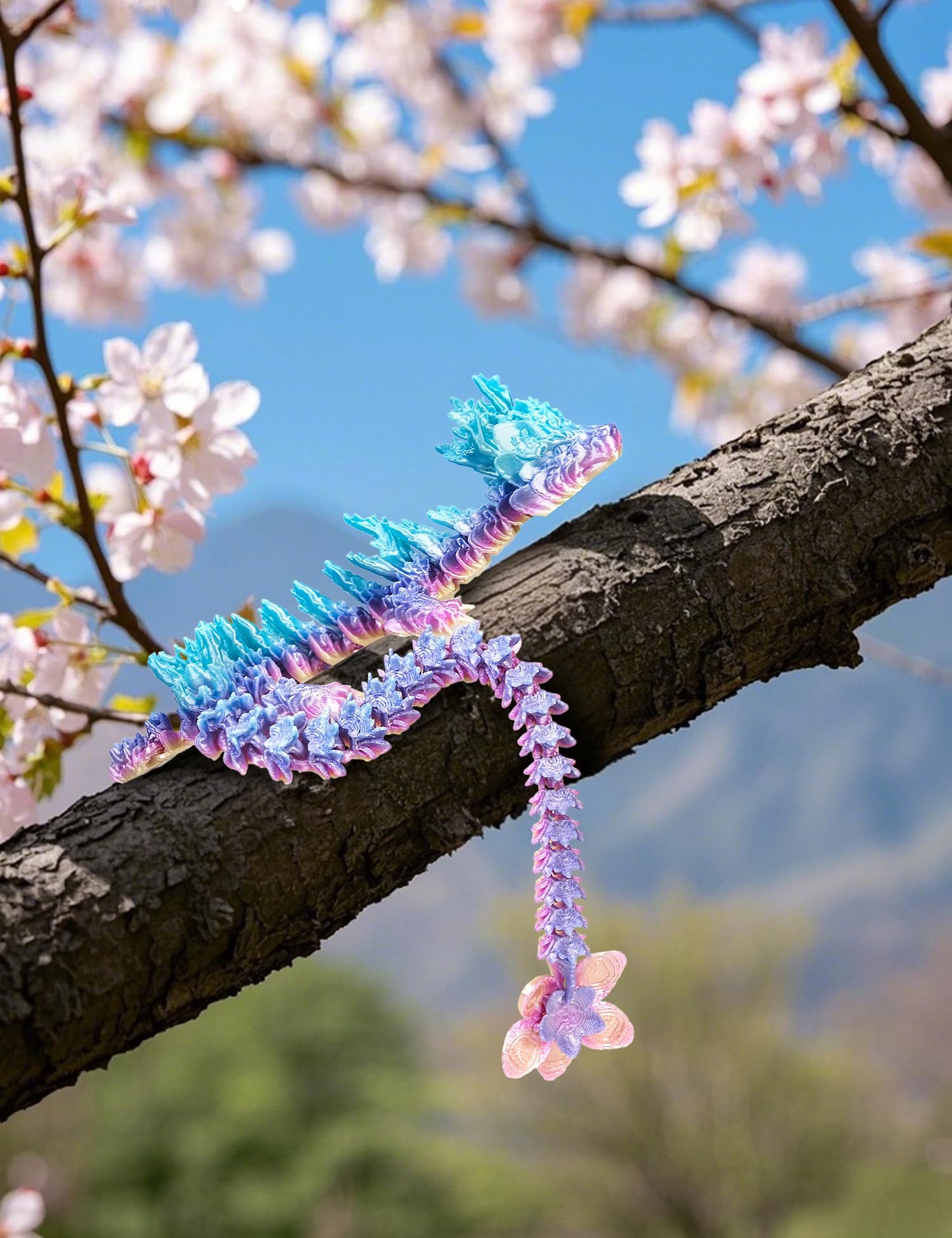 zhancydeal 3D Printed Cherry Blossom Crystal Dragons (Candy)