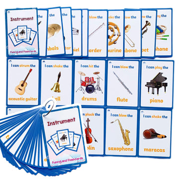 20PCS/Set Instrument Kids Gifts English Flash Cards Pocket Card Educational Learning Baby Toys for Children Pre-Kindergarten