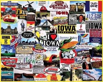 White Mountain 1000 Piece Jigsaw Puzzle - I Love Iowa - Engineered Wood - Model 1778pz