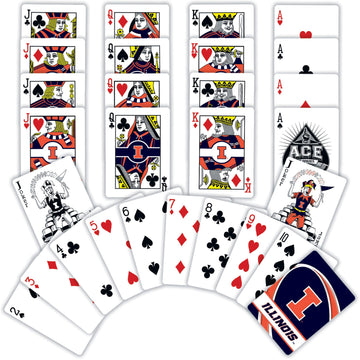 Masterpieces Family Games - Ncaa Illinois Fighting Illini Playing Cards - Officially Licensed Playing Card Deck For Adults, Kids