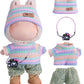4-Piece Handcrafted Crochet 17cm/15cm Doll Clothes for Labubu (No Doll)  Cute and enhanced Rainbow Outfits with Accessories  Hand Crocheted Hat  Sweaters  Pants  Camera Bag for Girls Boys AK071