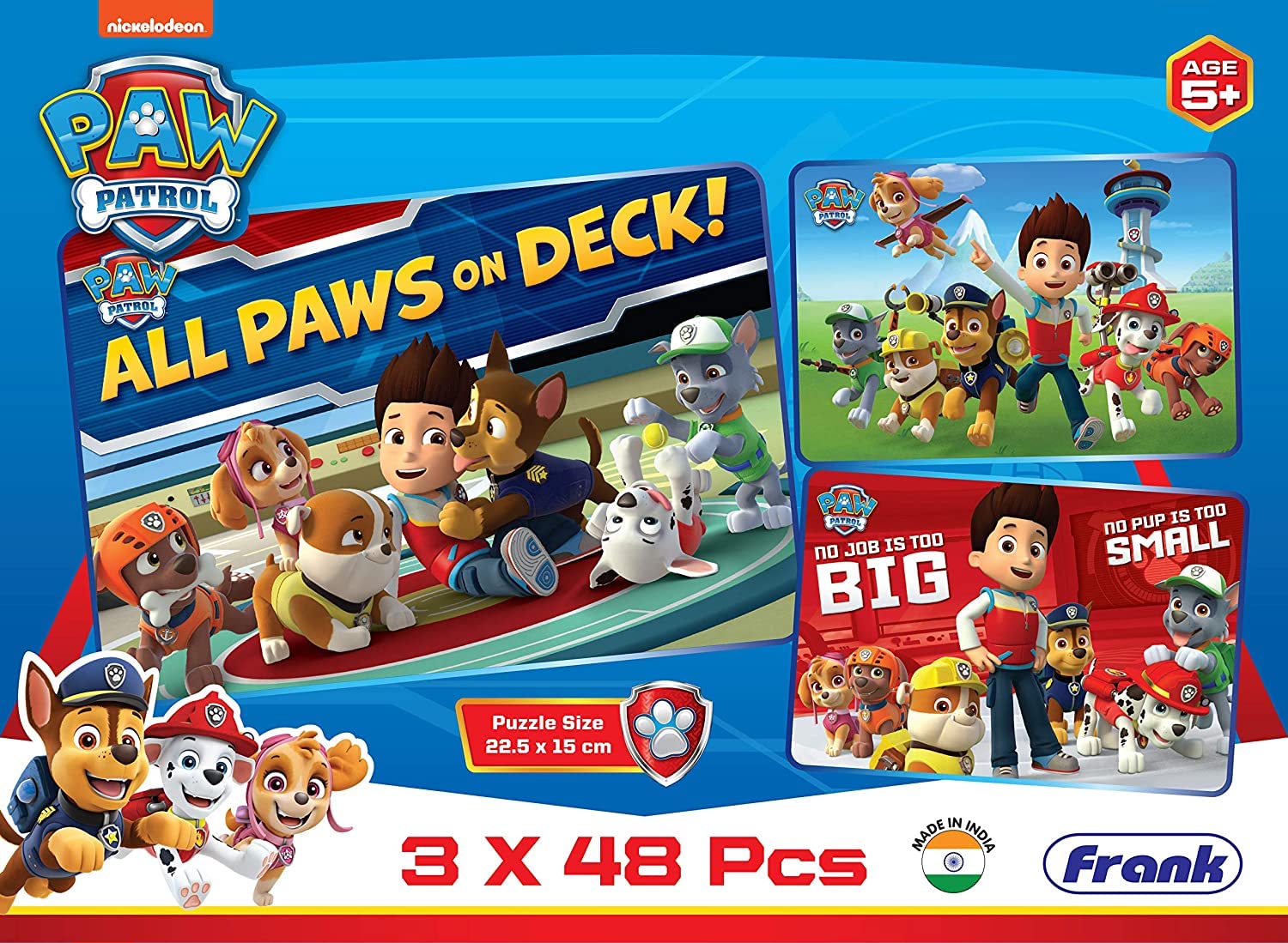 Frank Paw Patrol - 3 X 48 For 5 Years And Above, Pack Of 1, Multicolor