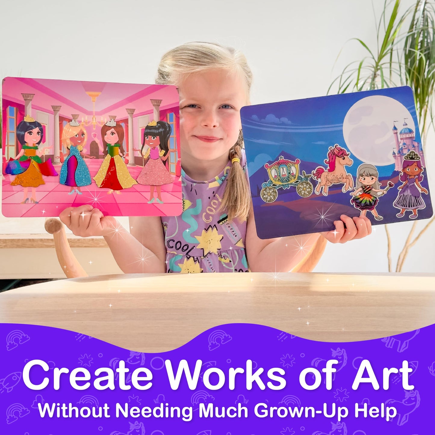 Craftikit  Award-Winning Unicorn and Princess Foil Art & Rainbow Scratch Art for Kids- 2-in-1 Arts and Crafts Kit for Kids Ages