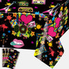 The 80'S Party Tablecloths Plastic Retro Radio Table Covers Rock Rectangle Table Cloths Disposable 1980S Event 80S Hip Hop Disco