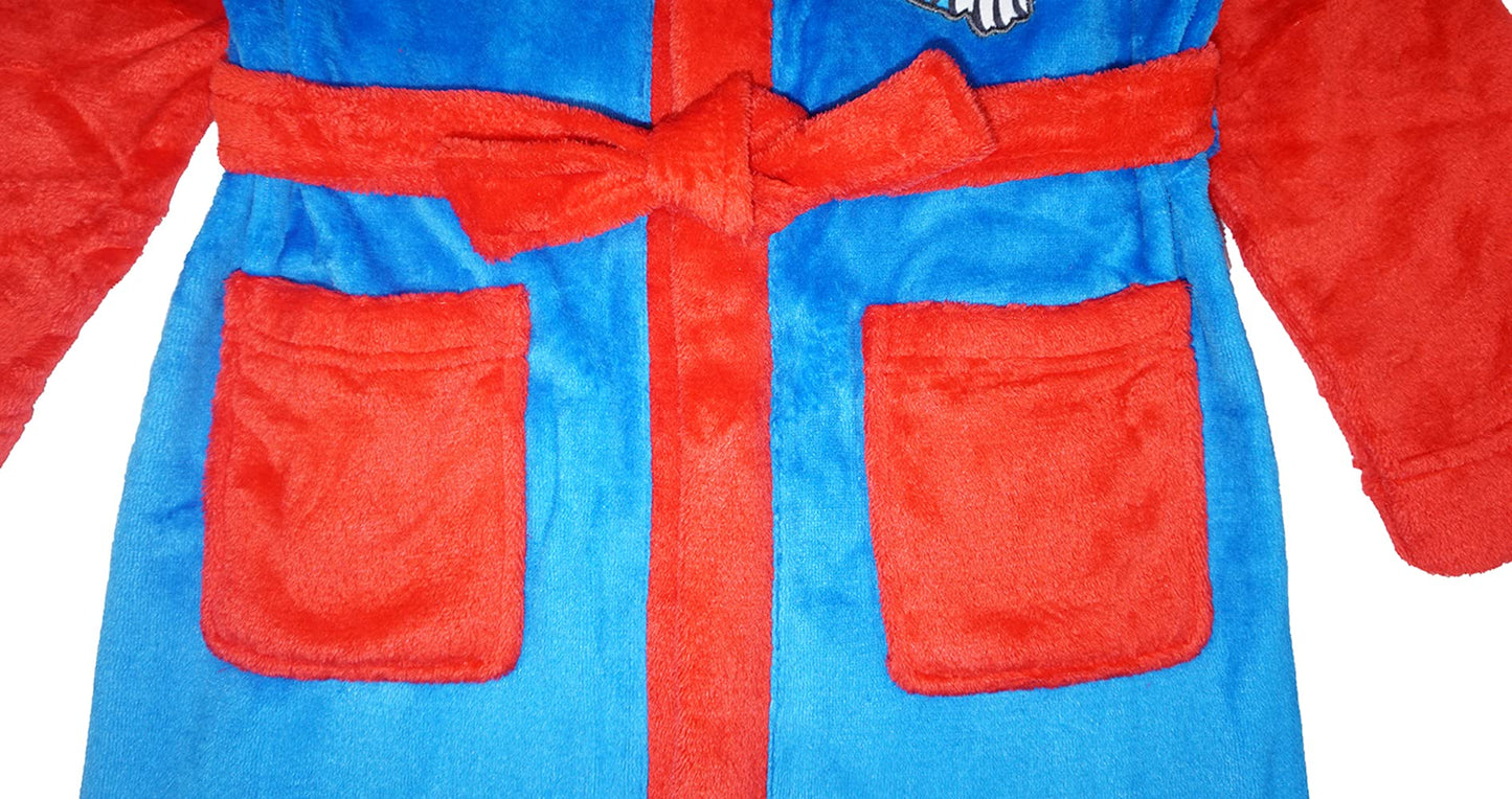 Super Mario Little/Big Boys' Soft Hooded Fleece Sleepwear Bathrobe - Plush Robe For Kids, Mario, 10/12