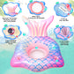 Inflatable Pool Float Mermaid Tail Pool Floating Chair With Cup Holders, Backrest, Mesh Bottom And Handles Summer Water Fun Beac