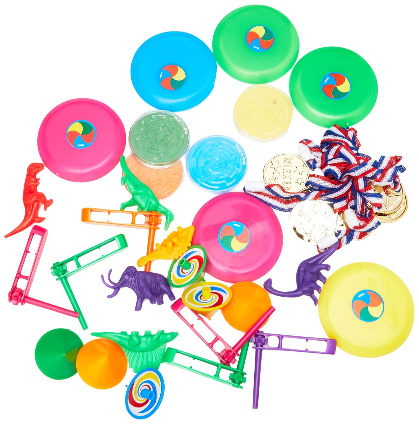 Festive Pinata Multicolor Plastic Filler Favors - (36 Pc) - Ultimate Party Supplies & Loot Bag Goodies for All Ages