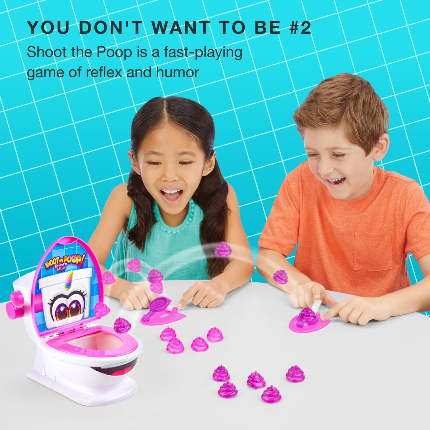 Brybelly Shoot The Poop Unicorn Edition - Sparkly Glitter Poops And All-New Voicelines - Funny Family Game