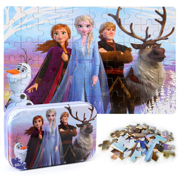 Mzzotoy Puzzles For Kids Ages 4-8, 60 Pieces Puzzles For Kids Ages 3-5 In A Metal Box Girls And Boys Learning Educational Jigsaw